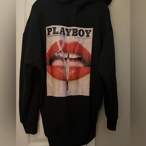 Magazine print Playboy hoodie dress